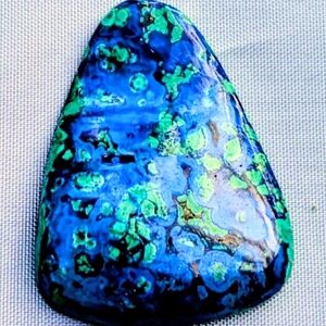 AZURITE MALACHITE TRIANGULAR SHAPE 23 CT HANDCUT GEMSTONE